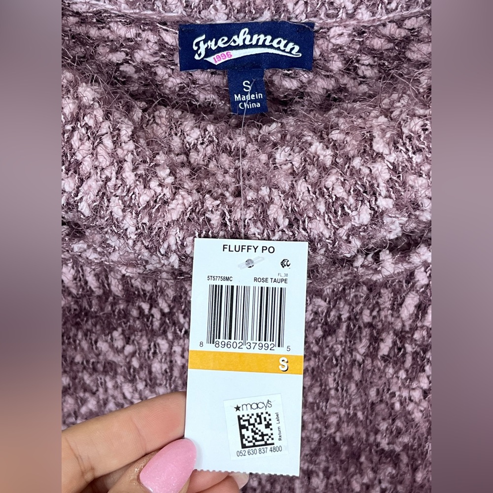 NEW - Freshman Scoop Neck Sweater, Pink & Purple, size S - Picture 4 of 5